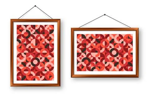 Picture frame with geometric trendy pattern. Modern background, simple elements Stock Illustration