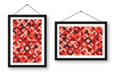 Picture frame with geometric trendy pattern. Modern background, simple elements Stock Illustration