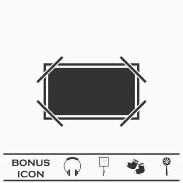 Picture frame icon flat. Stock Illustration