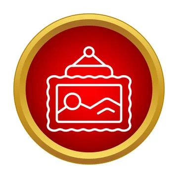 Picture frame icon representing gallery art exhibition Stock Illustration