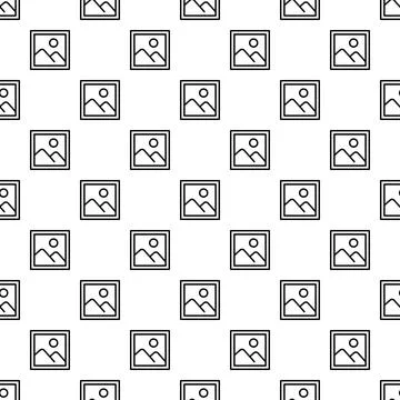 Picture frame icon seamless repeating pattern background Stock Illustration