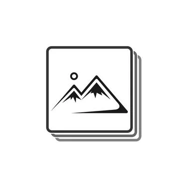 Picture frame icon on a white background in flat style Stock Illustration