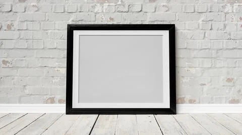 Picture frame mockup with loft interior background Stock Photos
