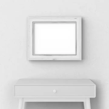Picture frame mockup in modern interior design furniture Stock Photos