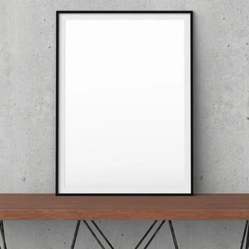 Picture frame mockup in modern interior design furniture Stock Photos