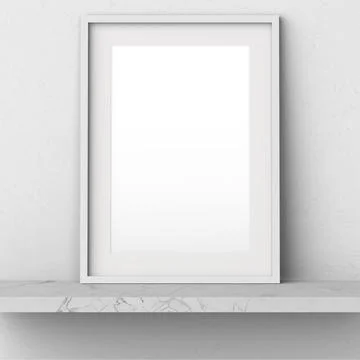 Picture frame mockup in modern interior design furniture Stock Photos