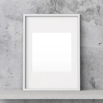 Picture frame mockup on wall interior design Stock Photos
