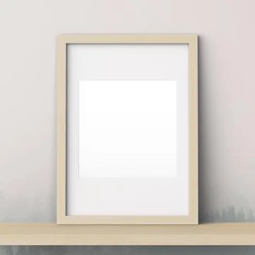 Picture frame mockup on wall interior design Stock Photos