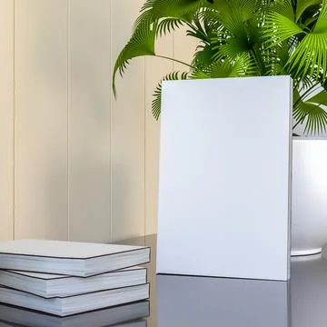 The picture frame is placed on the shelf in the office. Stock Illustration