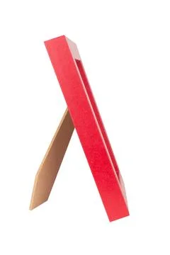 Picture frame red desktop isolated on white background side view Stock Photos