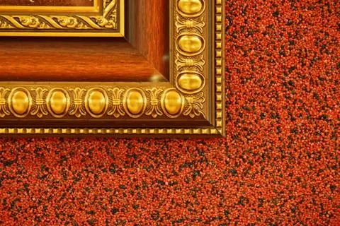 Picture frame on red wall Stock Photos
