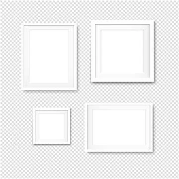 Picture Frame Set Isolated Transparent Background Stock Illustration