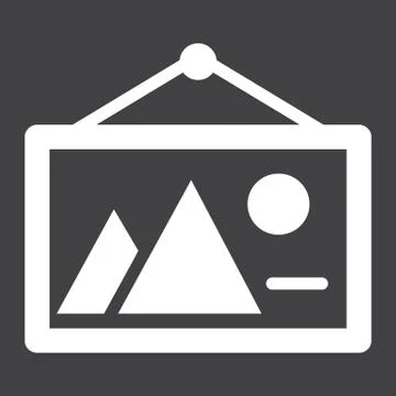 Picture in frame solid icon, vintage and decor Stock Illustration