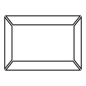 Picture frame Squared shape icon outline black color vector illustration flat Stock Illustration