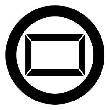Picture frame Squared shape icon in circle round black color vector illustrat イラスト素材