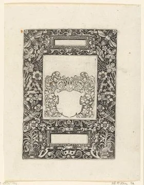 Picture frame with two rectangular cartouches, in the middle and middle; E... Foto stock