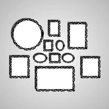 Picture frame vector. Vector illustration: Picture frames or art gallery o... Stock Photos