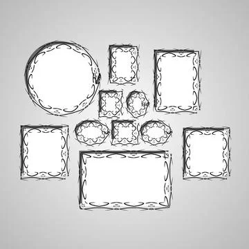 Picture frame vector. Vector illustration: Picture frames or art gallery o... Stock Photos