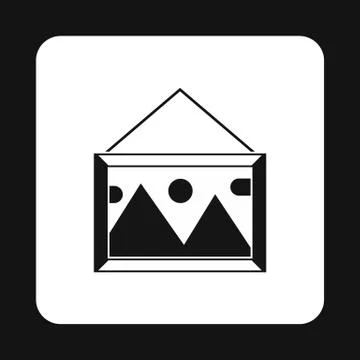 Picture in a frame on the wall icon, simple style Stock-Illustration