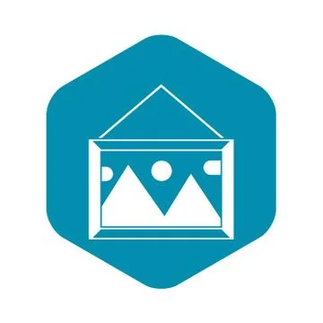Picture in a frame on the wall icon, simple style Stock-Illustration