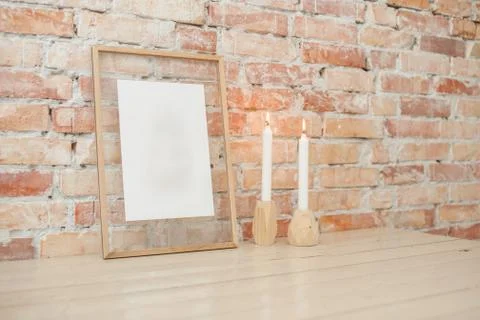 Picture frame on wall Stock Photos