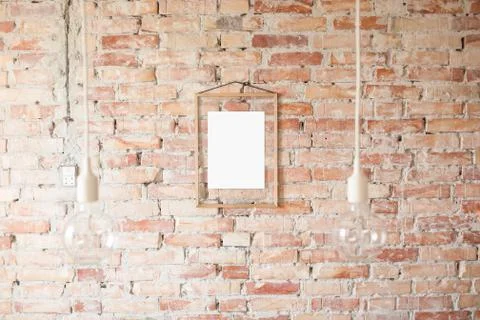 Picture frame on wall Stock Photos