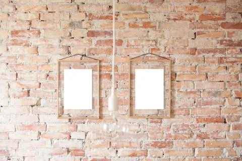 Picture frame on wall Stock Photos