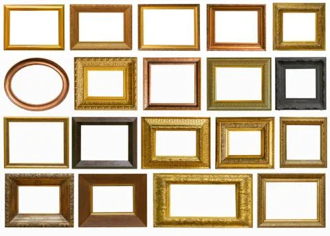 Picture frames collection set isolated on white Stock Photos