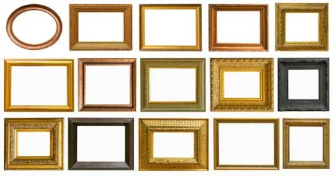 Picture frames collection set isolated on white Stock Photos