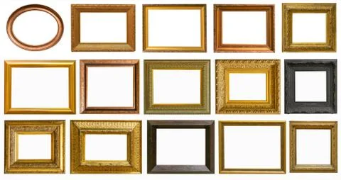 Picture frames collection set isolated on white Stock Photos