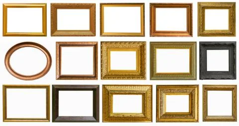 Picture frames collection set isolated on white 스톡 사진