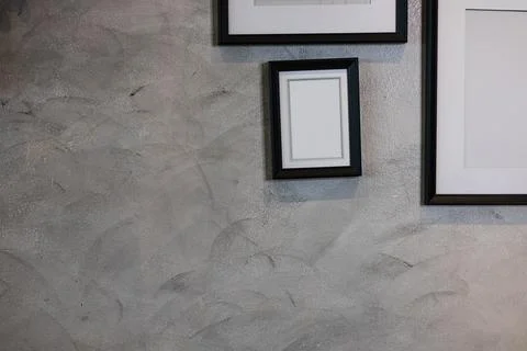 Picture Frames Hang On The Loft Wall Stock Photos