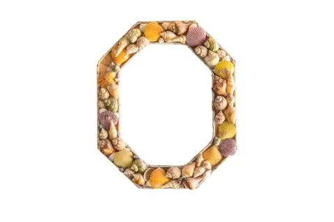 Picture frames made from shells,isolated  on white background with clipping p Stock Photos