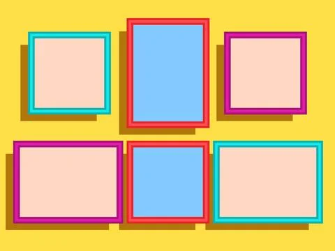 Picture frames. Photo frames mockup. Stock Illustration
