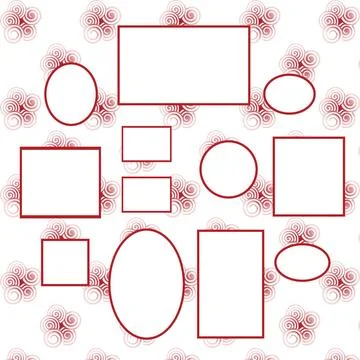 Picture frames Picture s frames set on the spiral background, vector illus... Stock Photos