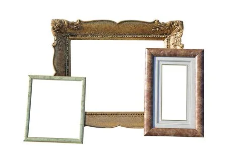 Picture Frames Three Picture Frames Isolated Included Clipping Path Copyri... Stock Photos