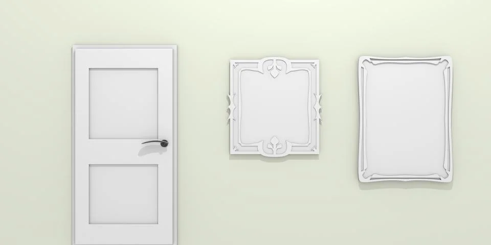 Picture frames on a wall Stock Illustration