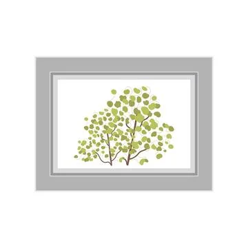 Picture with gray frames and with a plant. Isolated. Flat style. 스톡 일러스트