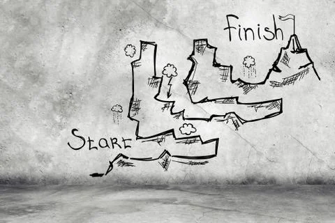 Picture on grey wall 库存插图