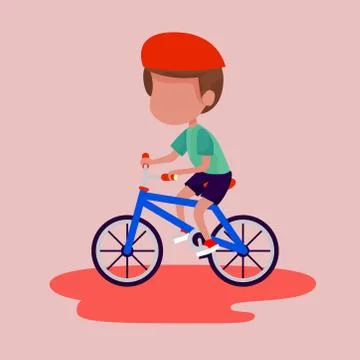 Picture of a guy on a bicycle. Vector illustration Stock Illustration