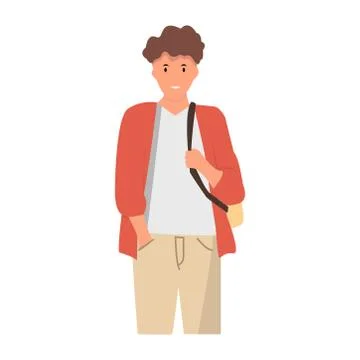 Picture of a guy on a white background in flat design Stock Illustration