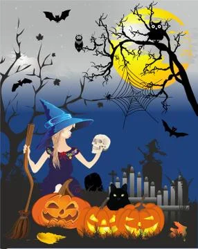 Picture on Halloween Illustrazione stock