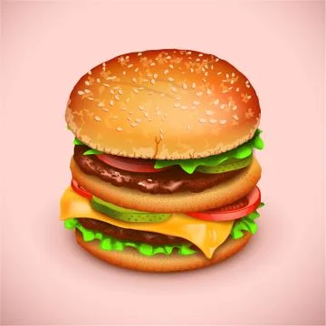 Picture of hamburger Illustrazione stock