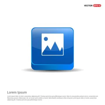 Picture icon - 3d Blue Button Stock Illustration