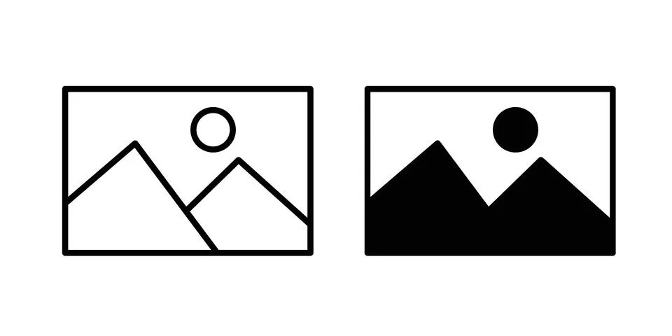 Picture icon black vector isolated on white Stock Illustration