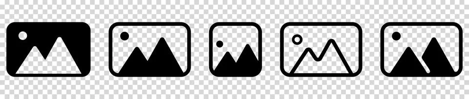 Picture icon set Stock Illustration