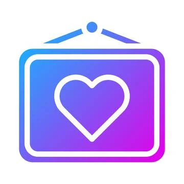 Picture icon solid purple style valentine illustration vector element and s.. Stock Illustration