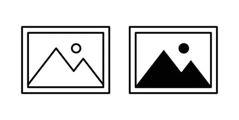 Picture icon symbol. Vector illustration pack in black color. Stock Illustration