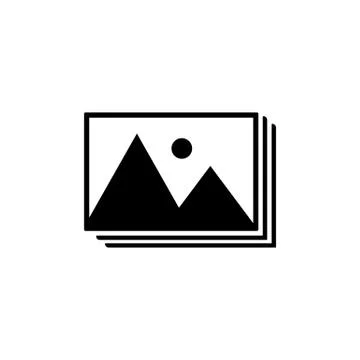 Picture, image icon in black simple design on an isolated background. EPS 10  Stock Illustration