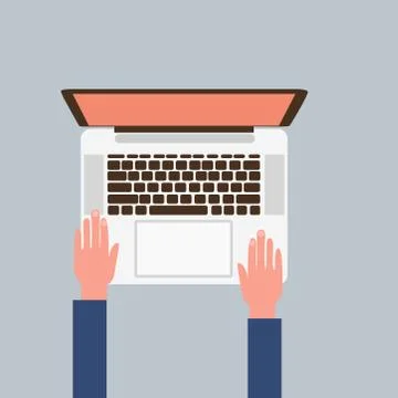 Picture of a laptop on a white background. Vector illustration. Stock Illustration
